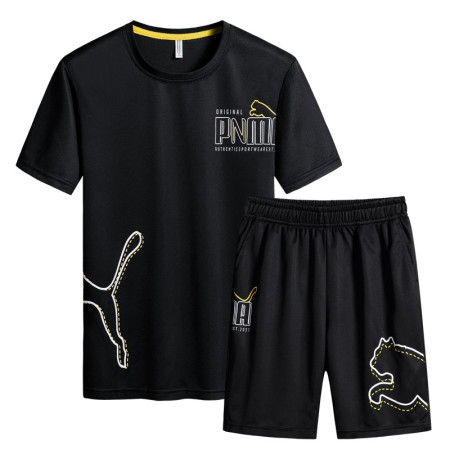 Baju Olah Pria Men's Sport Set Vest Shirt Shorts Set Kaos 23