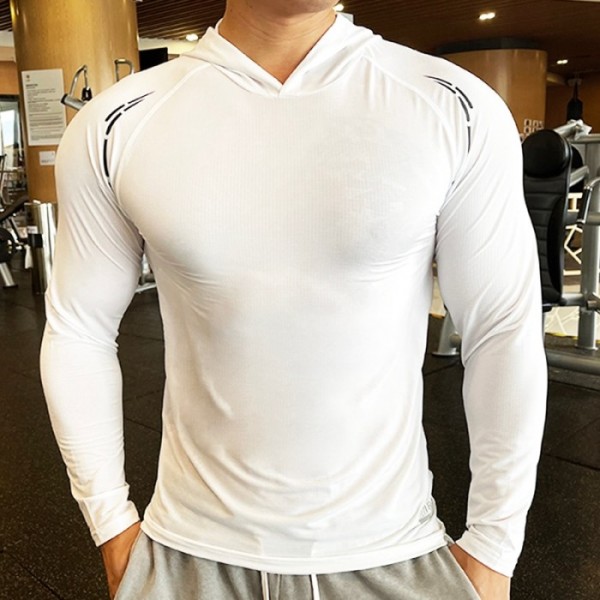 Men Running Sport Hoodies Fitness Swearshirt Clothing Gym Training