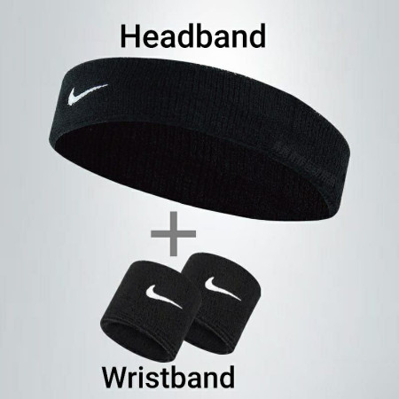 Headband + Wristband Olahraga / Ikat Kepala Logo