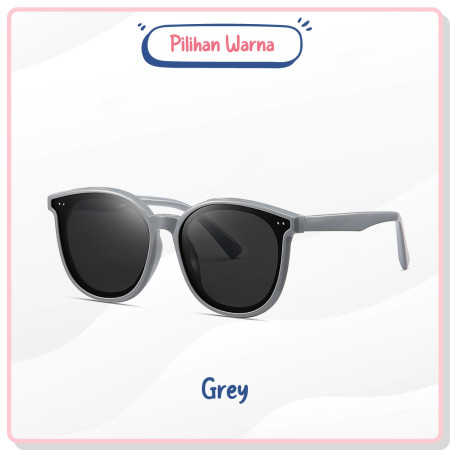 Kacamata Hitam Sunglasses Anak Colore.in Polarized Bulat TPEE 0045 - Grey, Polarized