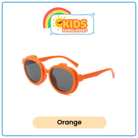 Kacamata Hitam Anak Sunglasses Colore.in Bulat Kids Fashion TR2022-8 - Orange, Polarized