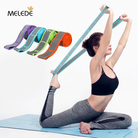 MELEDE 9 Loops Yoga Stretching Exercise Strap Woven / Yoga Pilates Strap Tali