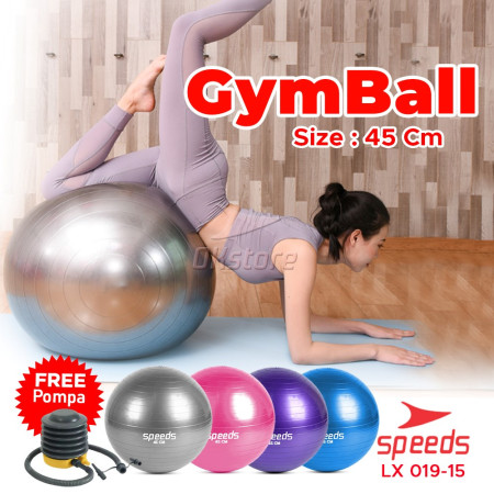 SPEEDS Gym Ball fitness Ukuran 45 cm/Bola yoga alat olahraga (Bonus Pompa) 019-15