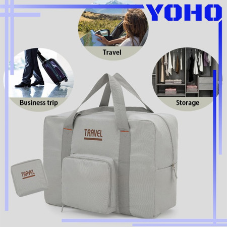 Tas Travel Foldable Waterproof Travel Storage Bag Hand Carry Tas Lipat - Grey, Size L