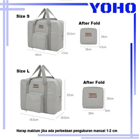 Tas Travel Foldable Waterproof Travel Storage Bag Hand Carry Tas Lipat - Grey, Size L
