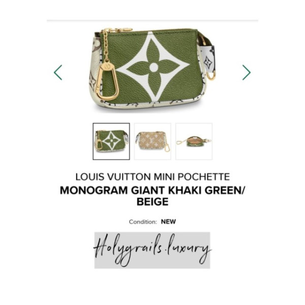 Louis Vuitton Mini Pochette Monogram Giant Khaki Green Beige