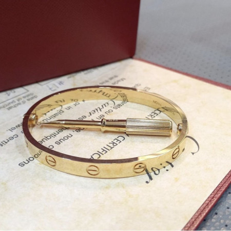 Original Authentic Love Cartier Bracelet Gold 18 K Diamond Jewelry MAG