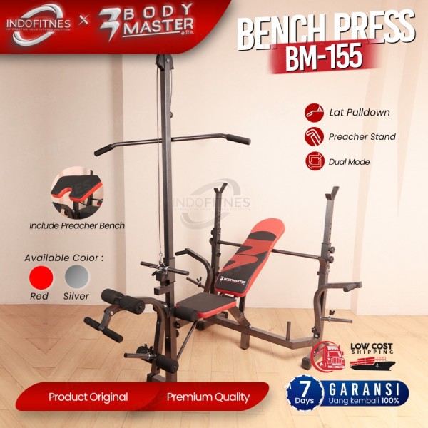 BODYMASTER Bench Press BM-155 Home Gym Preacher Curl Leg Lat Pull Down - BM-150