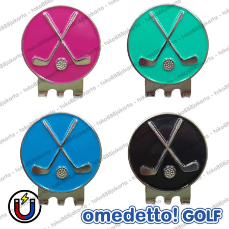 BALL & CLUBS MAGNETIC GOLF BALL MARKER MAGNET WITH HAT CLIP