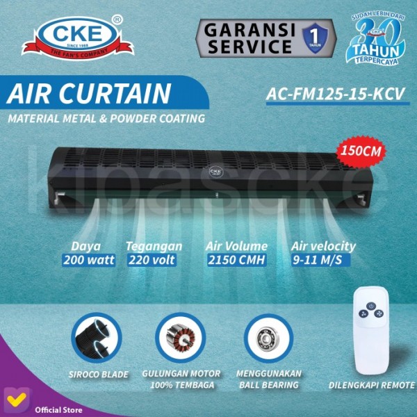 Air Curtain 150 CM / 1.5 Meter Tirai Udara with Remote CKE