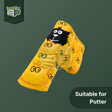 Yellow Cat Putter Blade Head Cover Golf - Penutup Sarung Stick Club