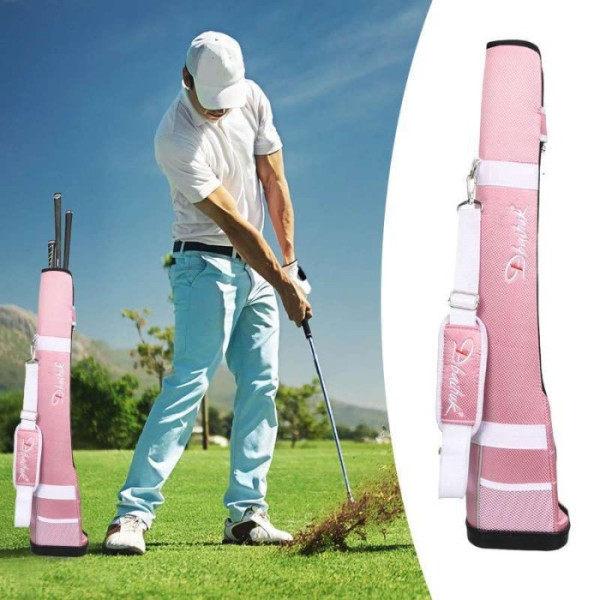 Sunday Bag Beginners Adjustable Strap Pouch Golf Club Travel Bag Pink