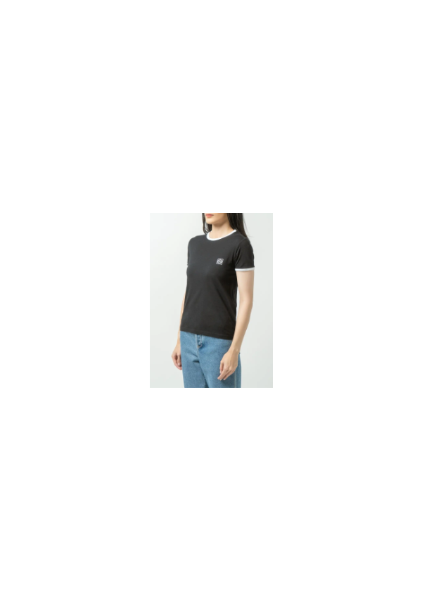 Anagram Embroidery Placed On The Chest Slim Fit T-Shirt Black