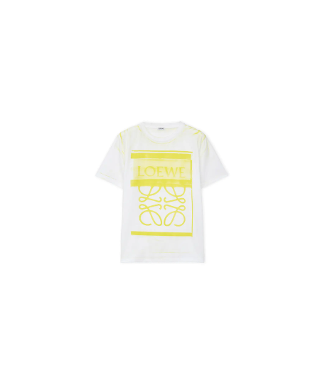 Anagram Photocopy Placed Digital Print T-Shirt White/Yellow