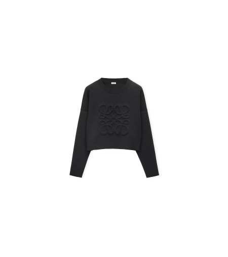 Anagram 3D Padded Wool Sweatshirt Black