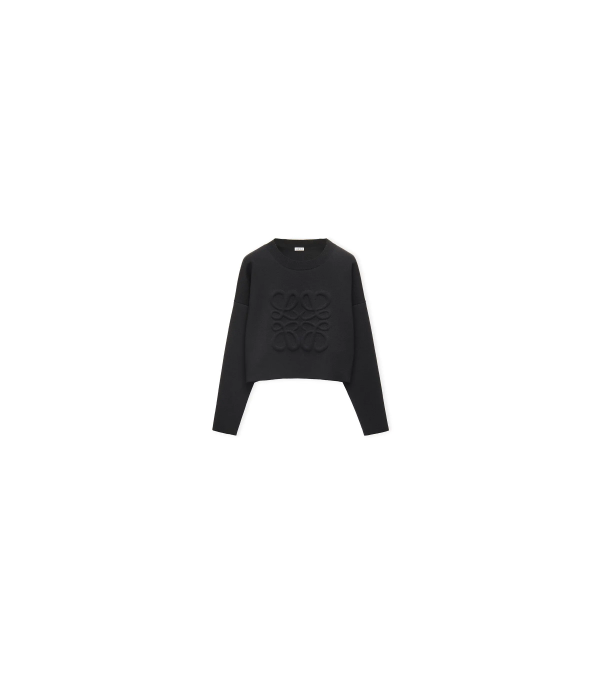 Anagram 3D Padded Wool Sweatshirt Black