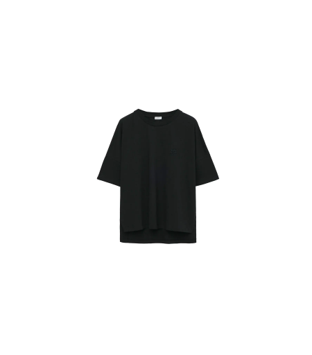Boxy Fit Cotton T-Shirt Black