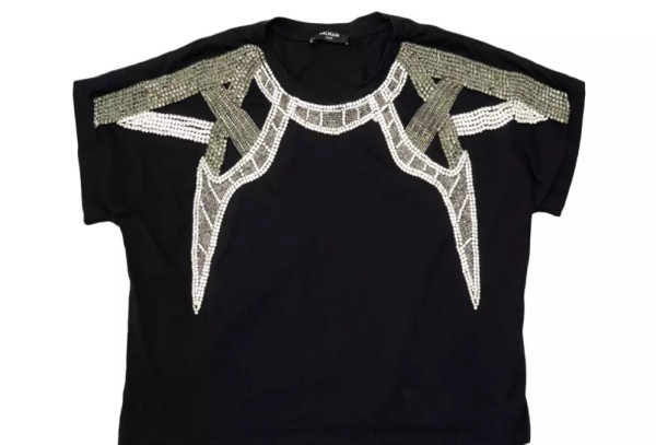 Crystal Cropped T-Shirt Black
