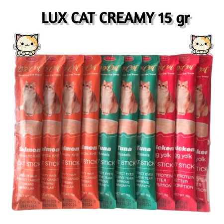 Lux Cat Creamy Treats 15gr Makanan Snack Cemilan Kucing LuxCat Treat