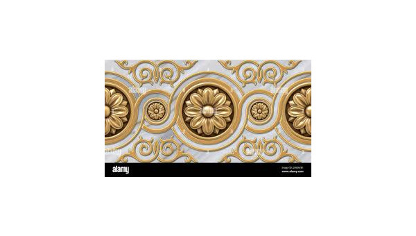 Keramik Tiles Titanium 3D Flower Gold Mirror / Brushed Decor Dinding Artistic Wallart 3D