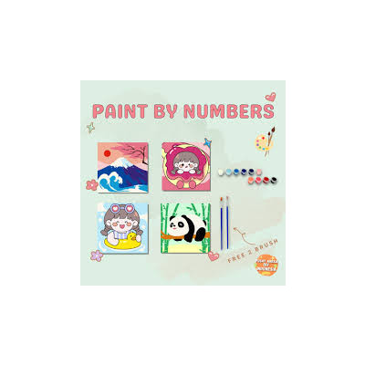 DIY Paint By Numbers Kit 1 Set Number Canvas Board | Kanvas Alat Lukis 20x20