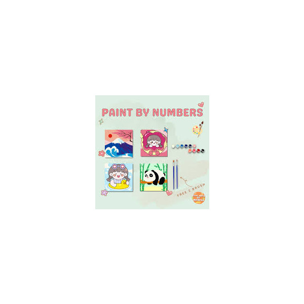 DIY Paint By Numbers Kit 1 Set Number Canvas Board | Kanvas Alat Lukis 20x20