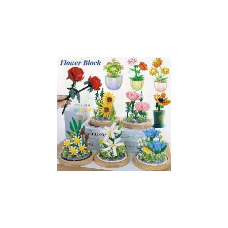 DIY Blok Flowers Mainan Balok Bangunan Buket Bunga Immortal Kotak Tampilan Untuk Dekorasi
